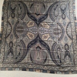 Oversized wool and silk paisley square scarf